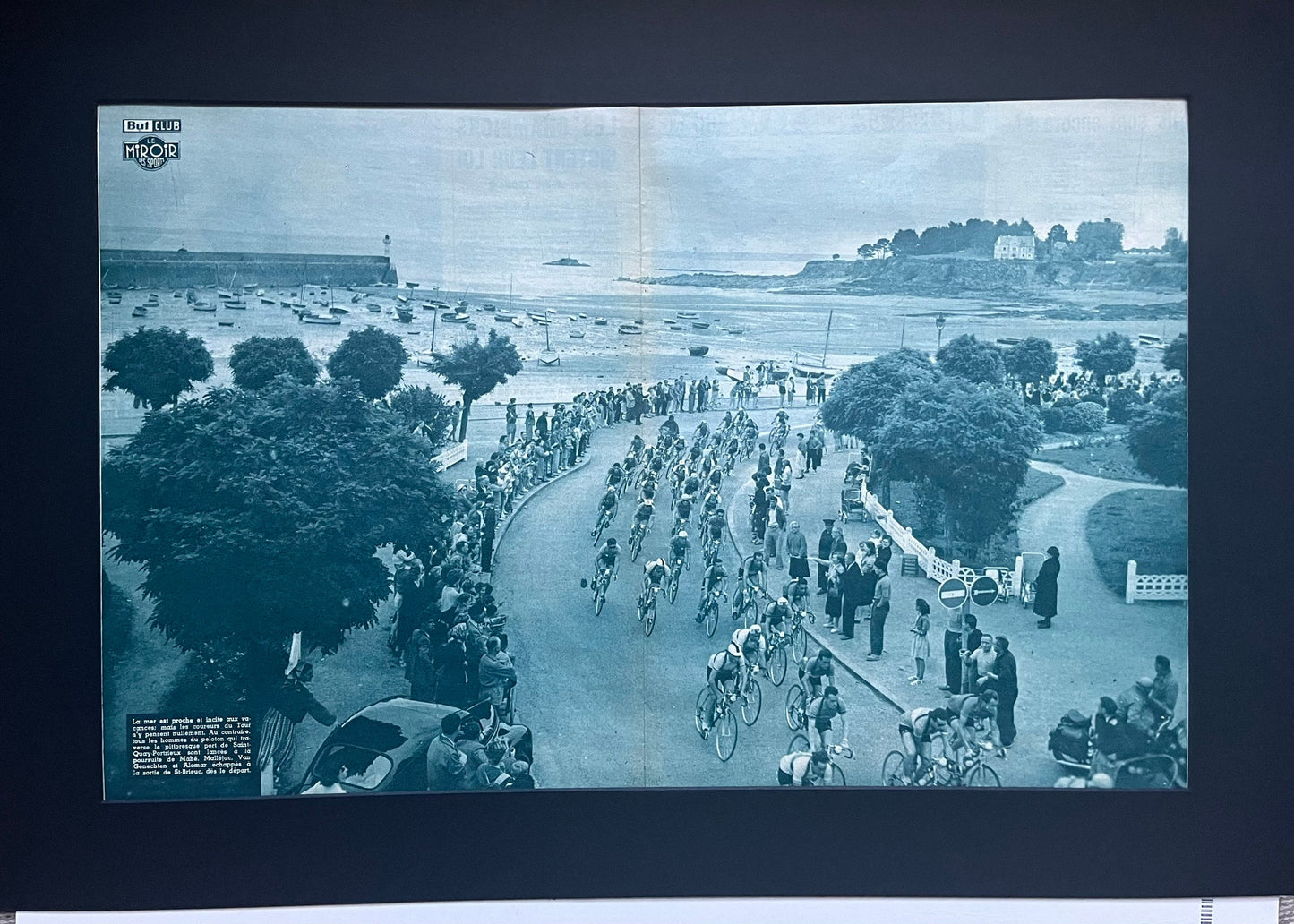 Vintage Cycling Print - Tour de France, Quay Portrieux, Original 1954