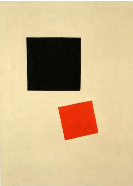 Vintage Russian Suprematism Poster - Red Square Black Squar, Kazimir Malevich 1915