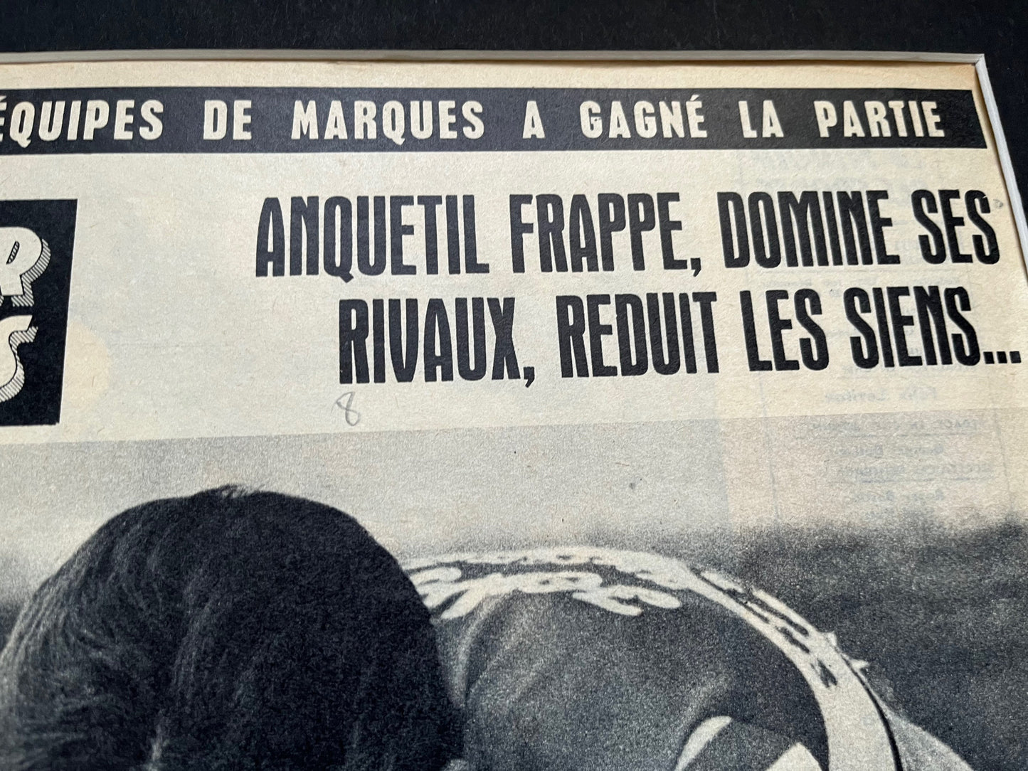 Vintage Cycling Print - Tour de France, Jacques Anquetil, Original 1962