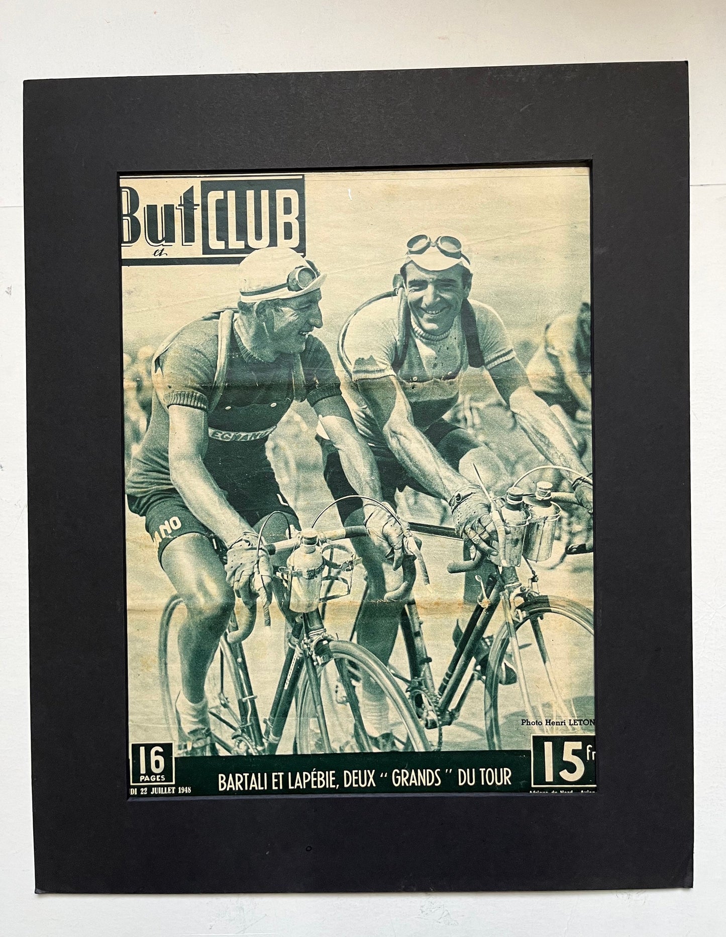 Vintage Cycling Print -Tour de France, Gino Bartali/Guy LaPebie, 1948