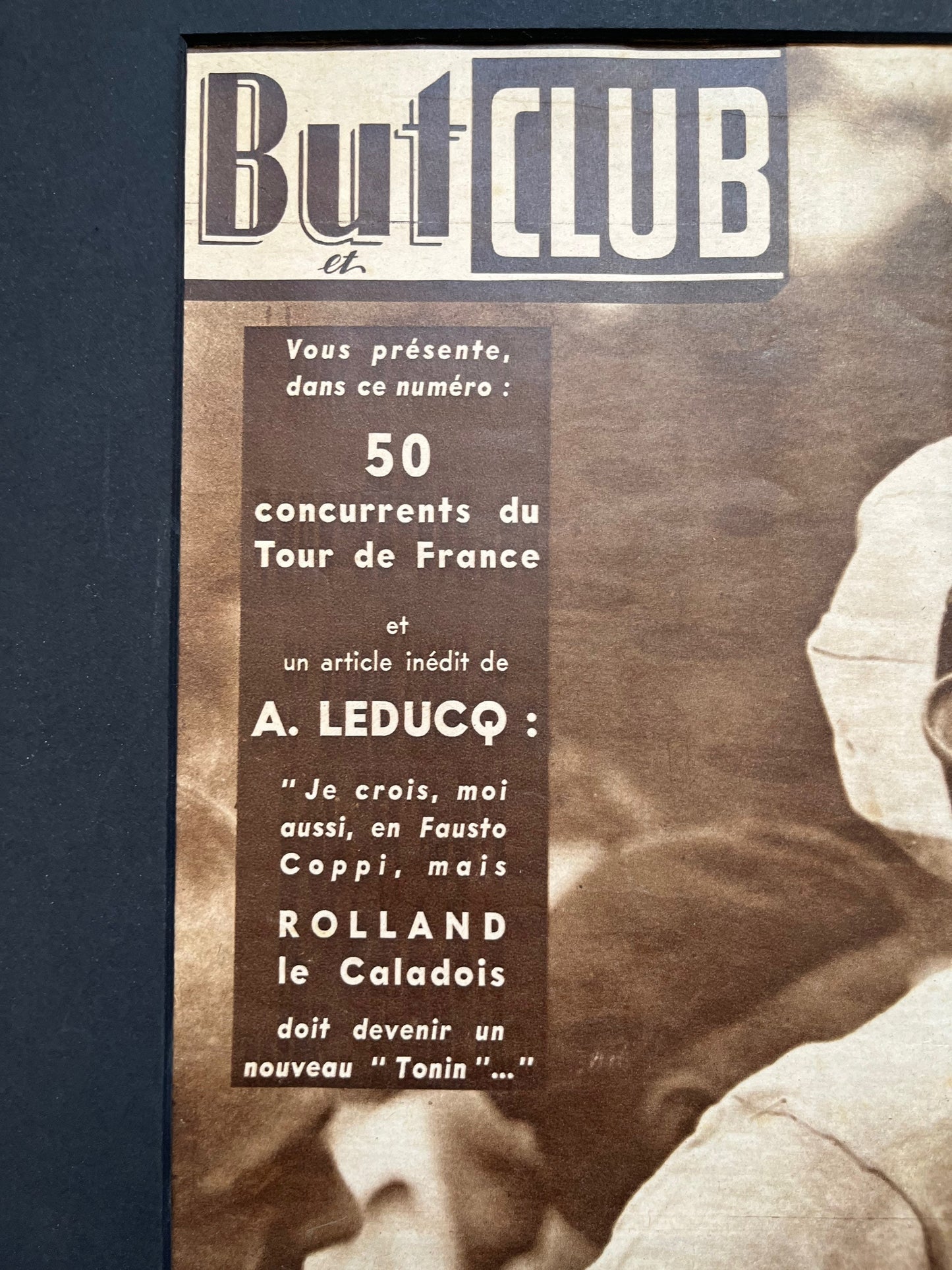 Vintage Cycling Print - Fausto Coppi, Original, Tour de France, 1949