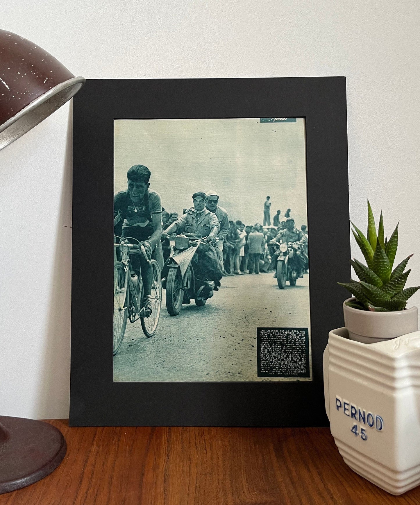 Vintage Cycling Print - Tour de France, Apo Lazarides, Original 1949