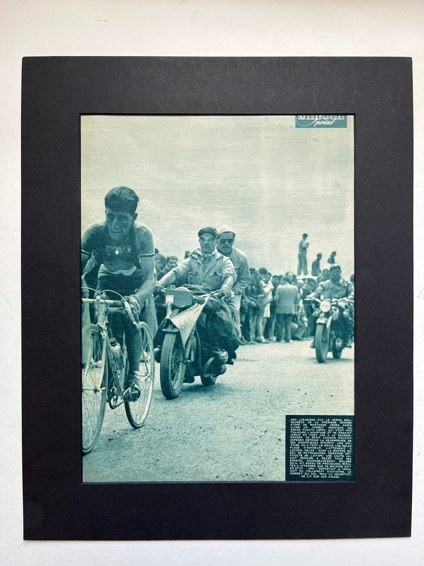 Vintage Cycling Print - Tour de France, Apo Lazarides, Original 1949