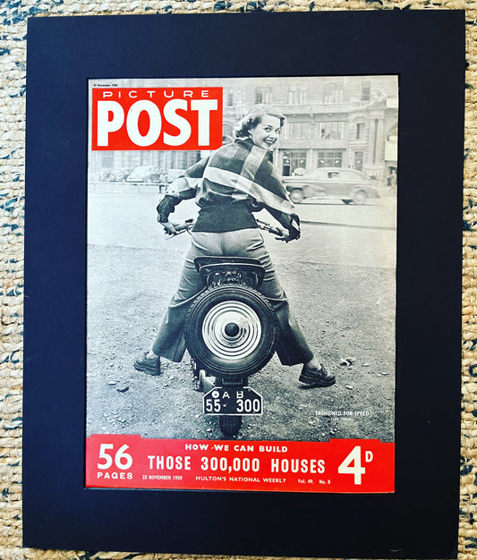 Vintage Magazine Cover - Picture Post, Scooter Girl, Original 1950