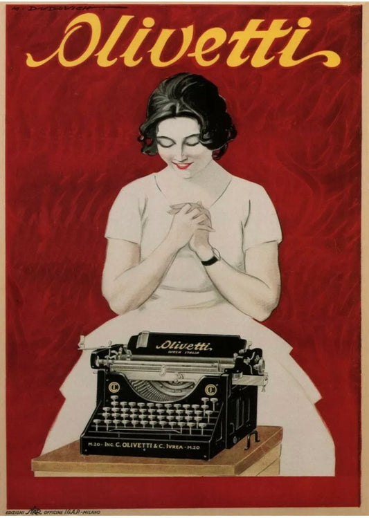 Vintage Advertising Poster - Olivetti Typewriters, c1921