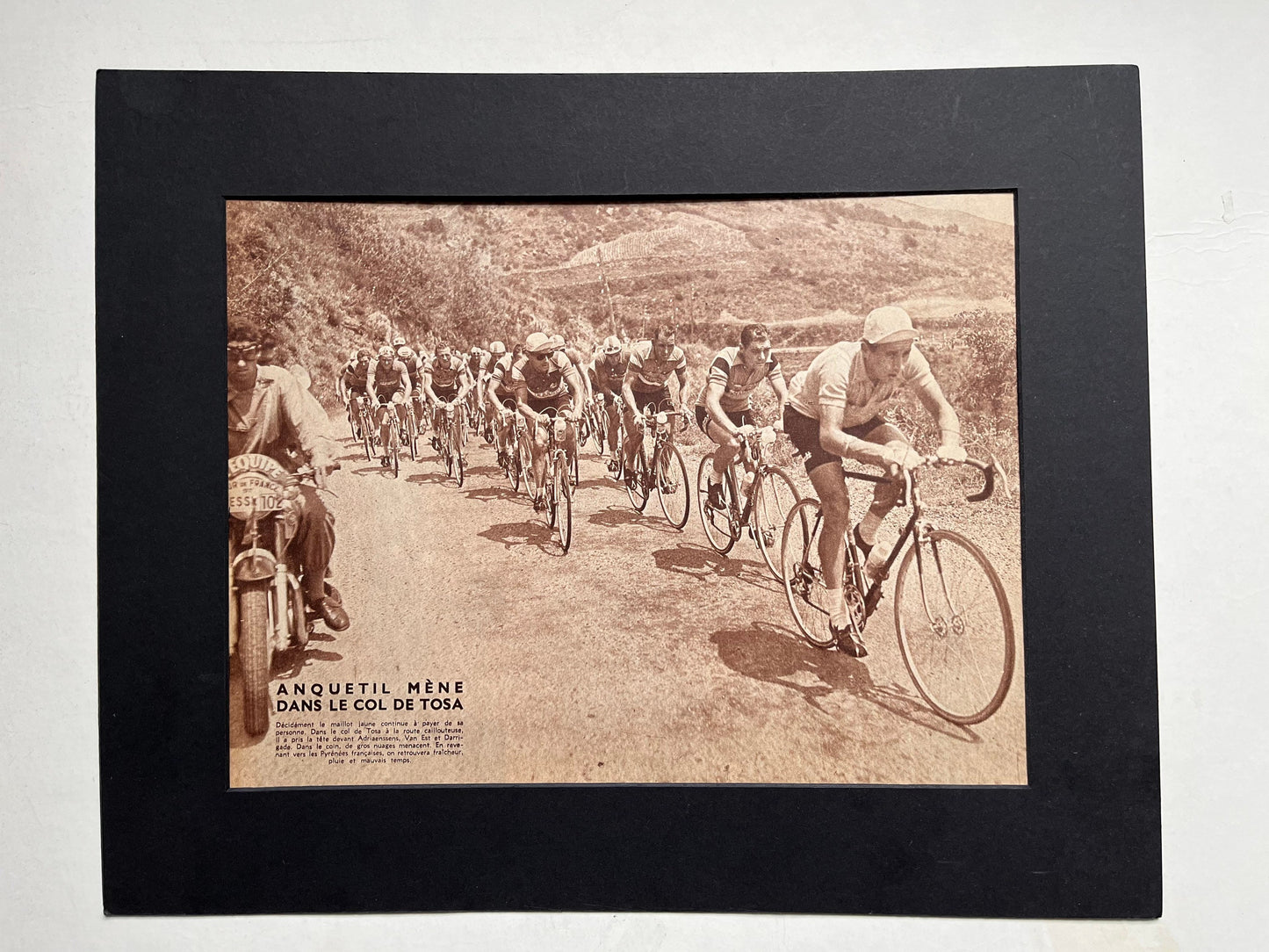 Vintage Cycling Print - Jacques Anquetil, Tour de France, Original 1959
