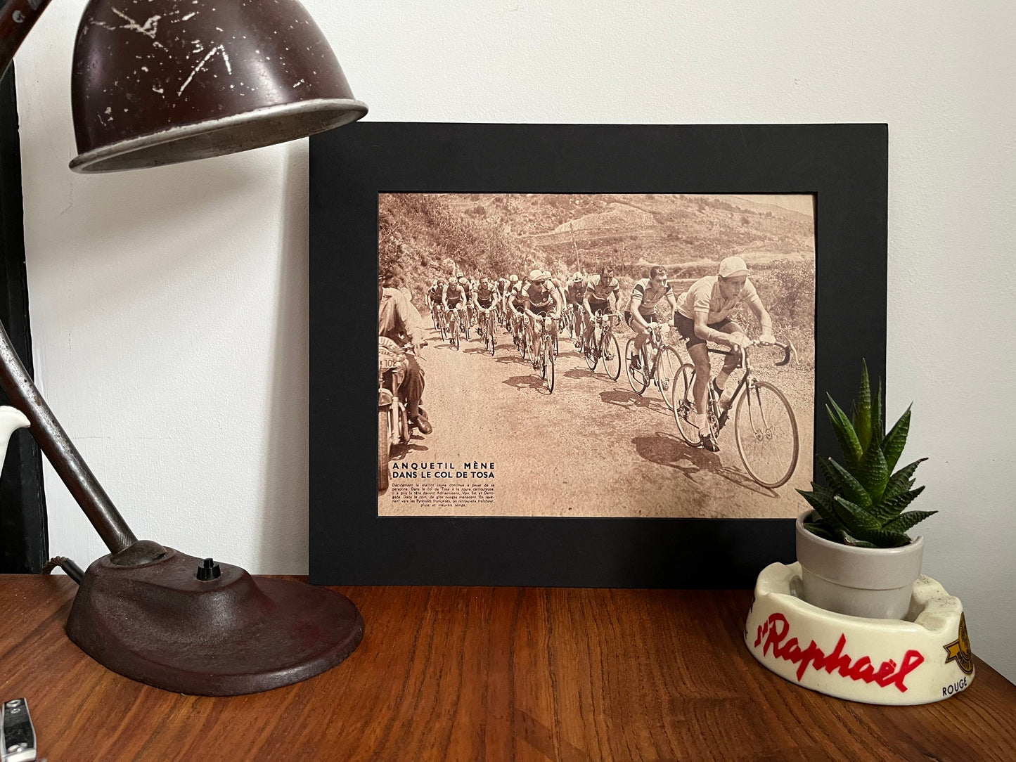 Vintage Cycling Print - Jacques Anquetil, Tour de France, Original 1959