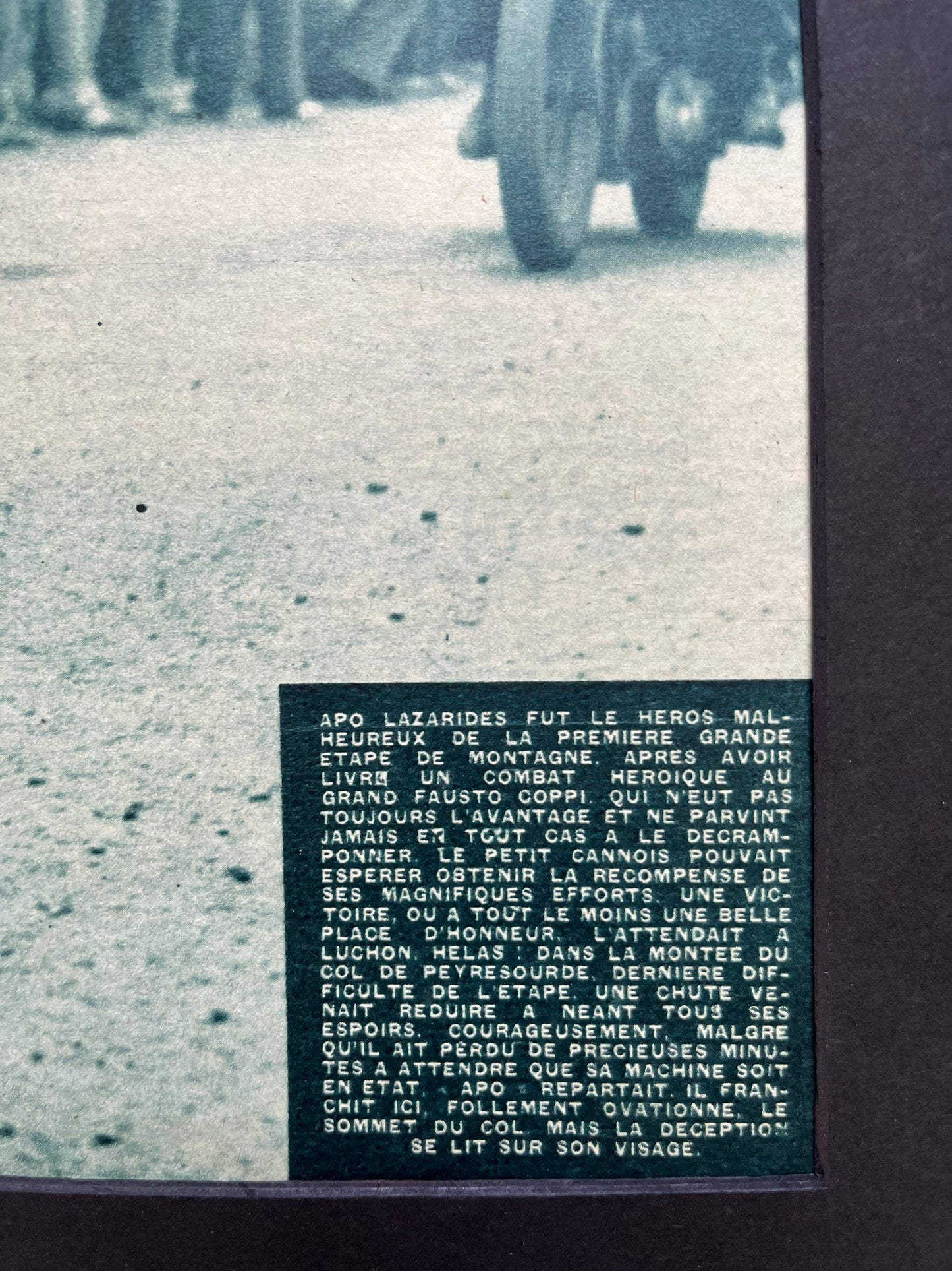 Vintage Cycling Print - Tour de France, Apo Lazarides, Original 1949