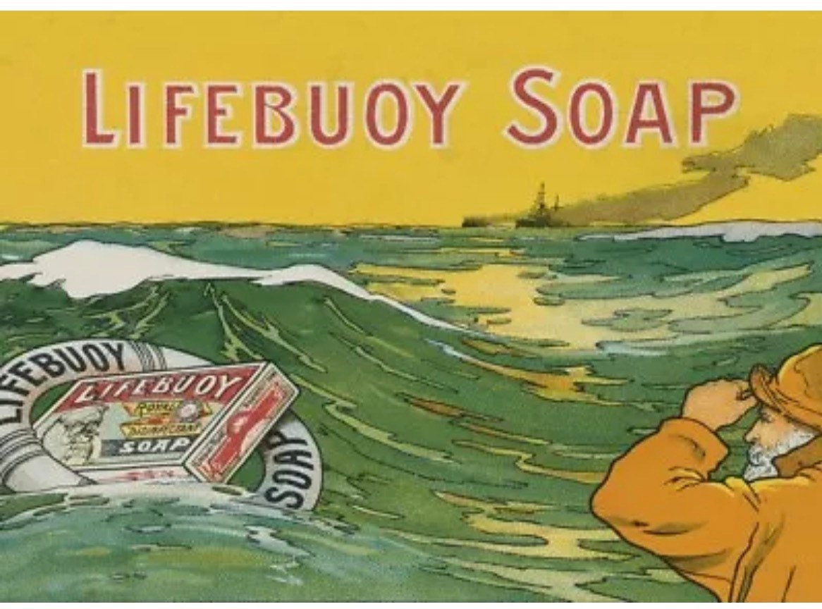 Vintage Advertising Poster - LifeBuoy Soap, England c1920