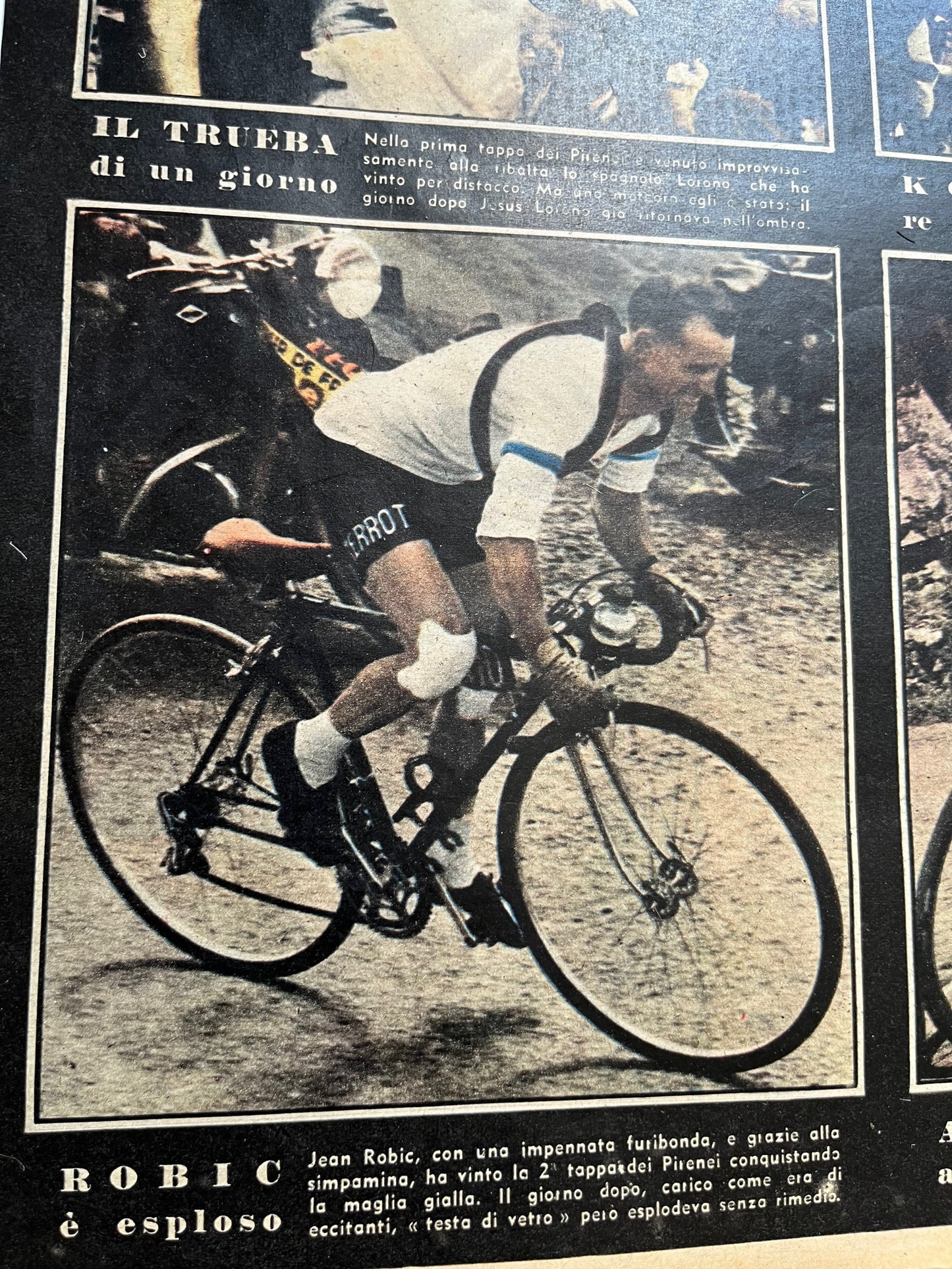 Vintage Cycling Print - Tour de France, Original Italian 1953