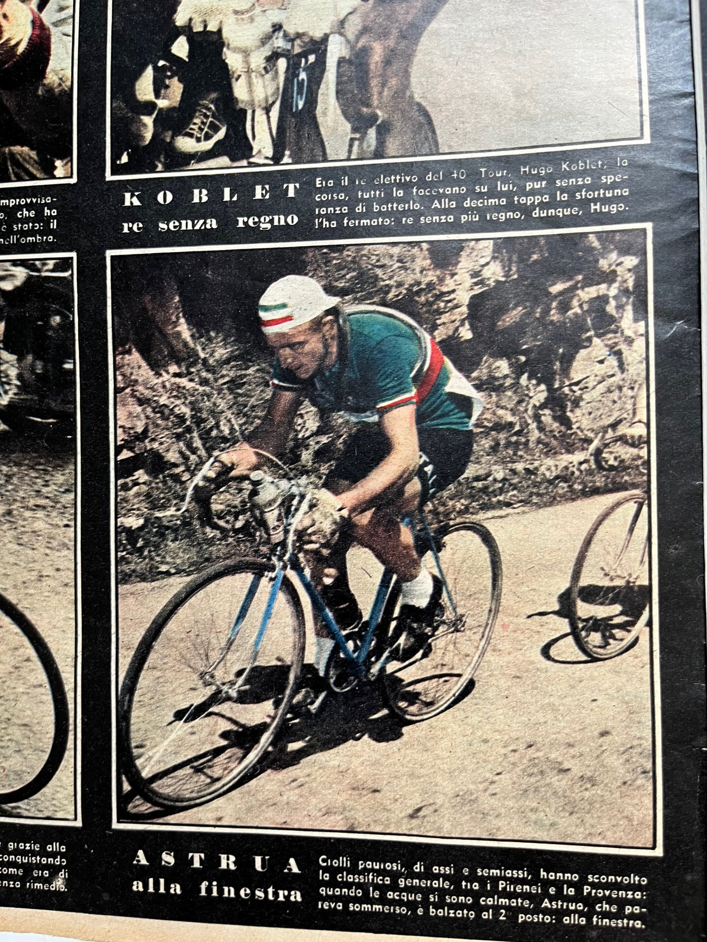 Vintage Cycling Print - Tour de France, Original Italian 1953