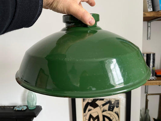 Vintage industrial lamp shades X2 Green