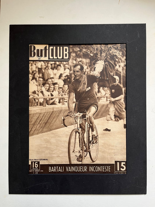 Vintage Cycling Print - Tour de France Winner, Gino Bartali, Original 1948
