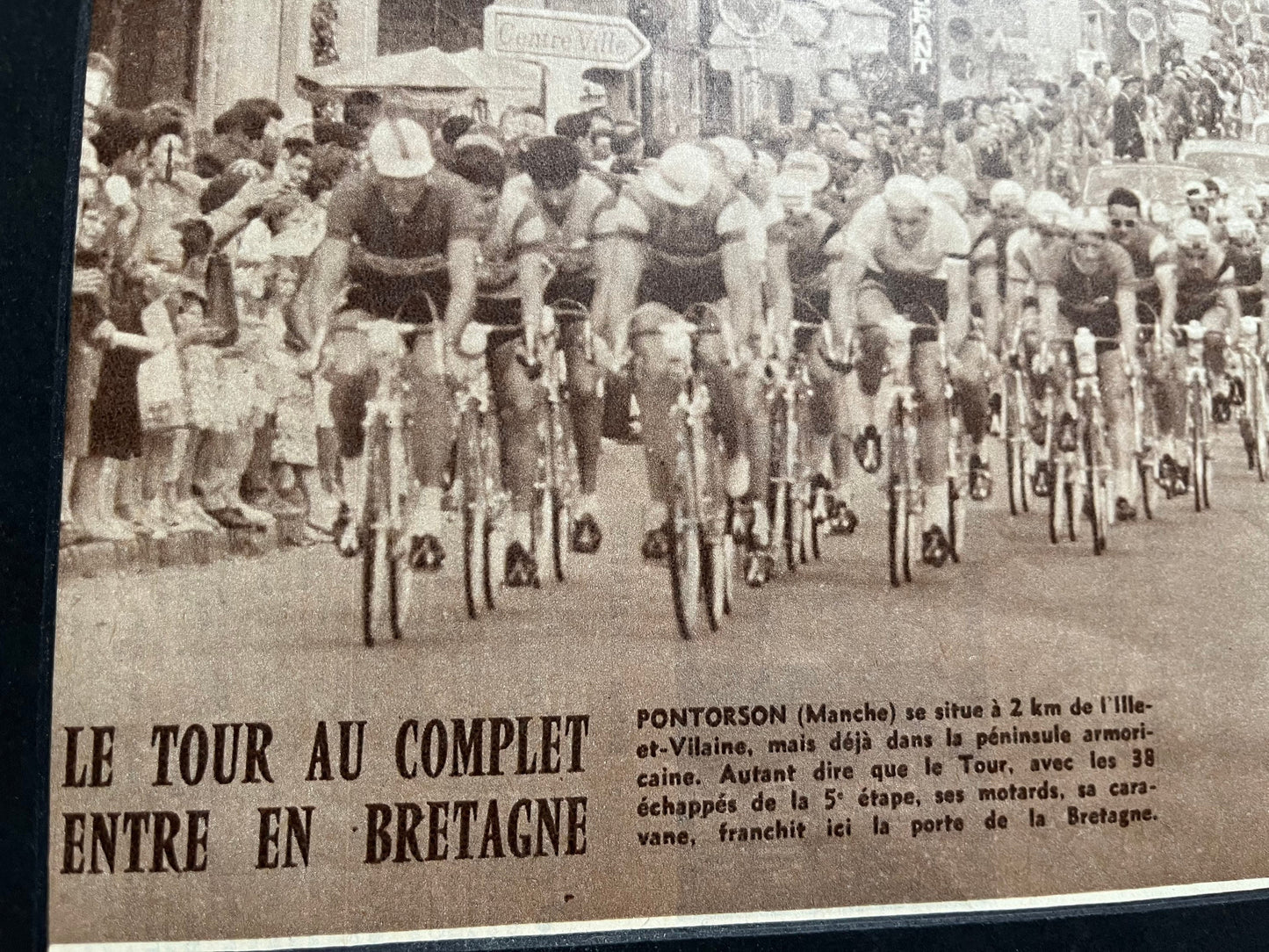 Vintage Cycling Print - Porte du Bretagne, Tour de France, Original, 1960