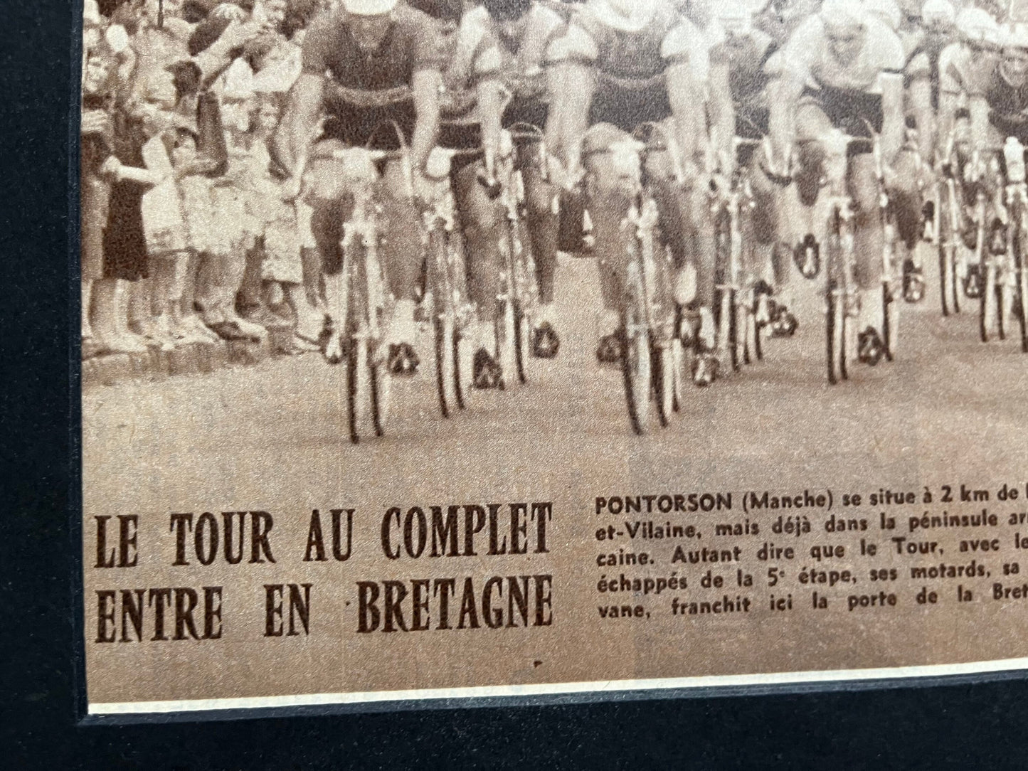 Vintage Cycling Print - Porte du Bretagne, Tour de France, Original, 1960