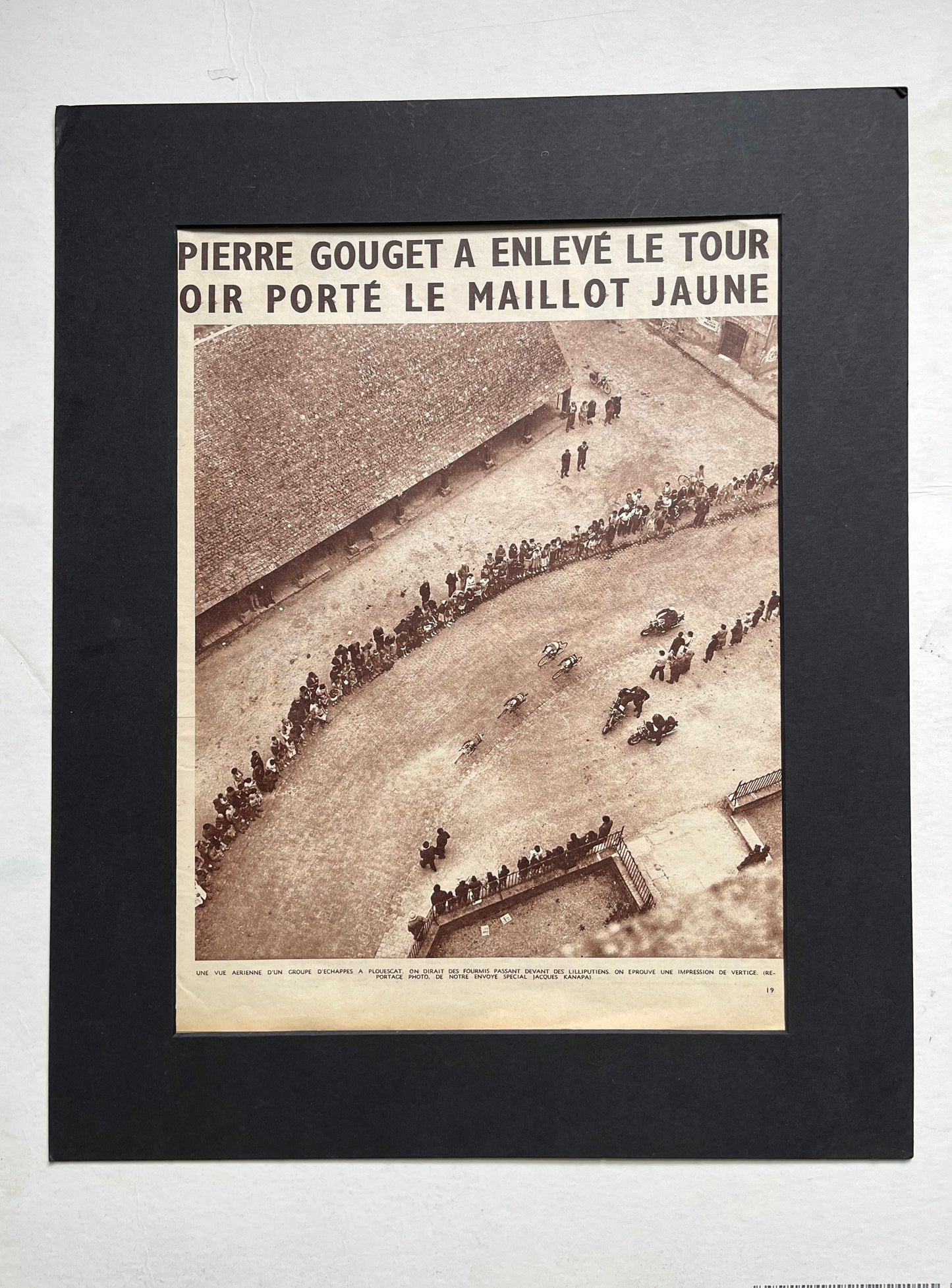 Vintage tour de france cycling print - Pierre Gouget 1952
