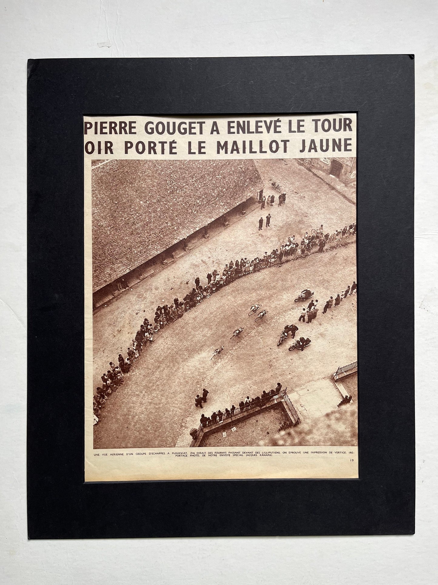Vintage tour de france cycling print - Pierre Gouget 1952