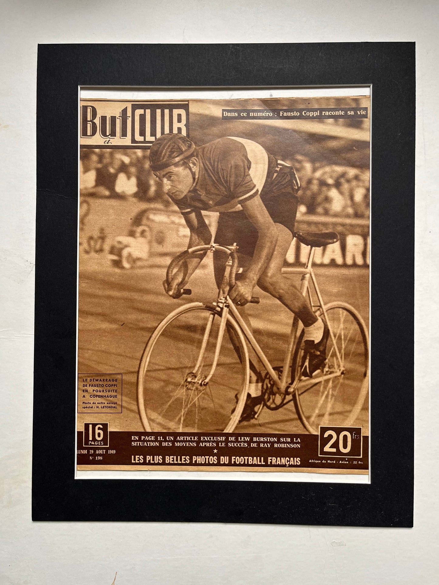 Vintage Cycling Print -  Fausto Coppi/Bianchi Original, 1949
