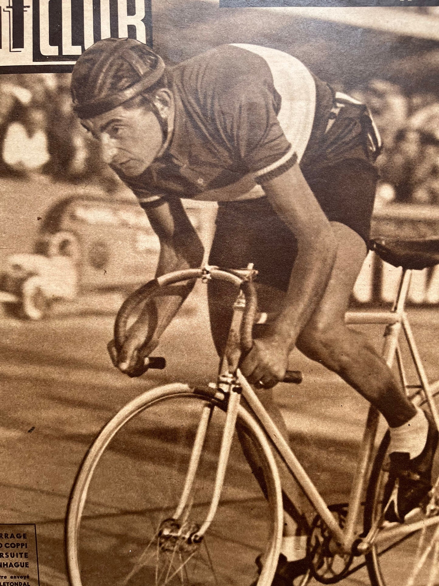 Vintage Cycling Print -  Fausto Coppi/Bianchi Original, 1949