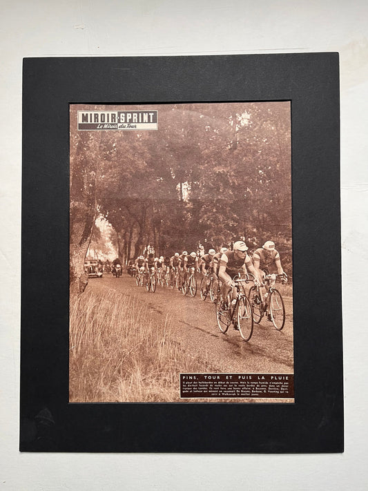 Vintage Cycling Print - Tour de France Peloton, Bayonne, Original 1950