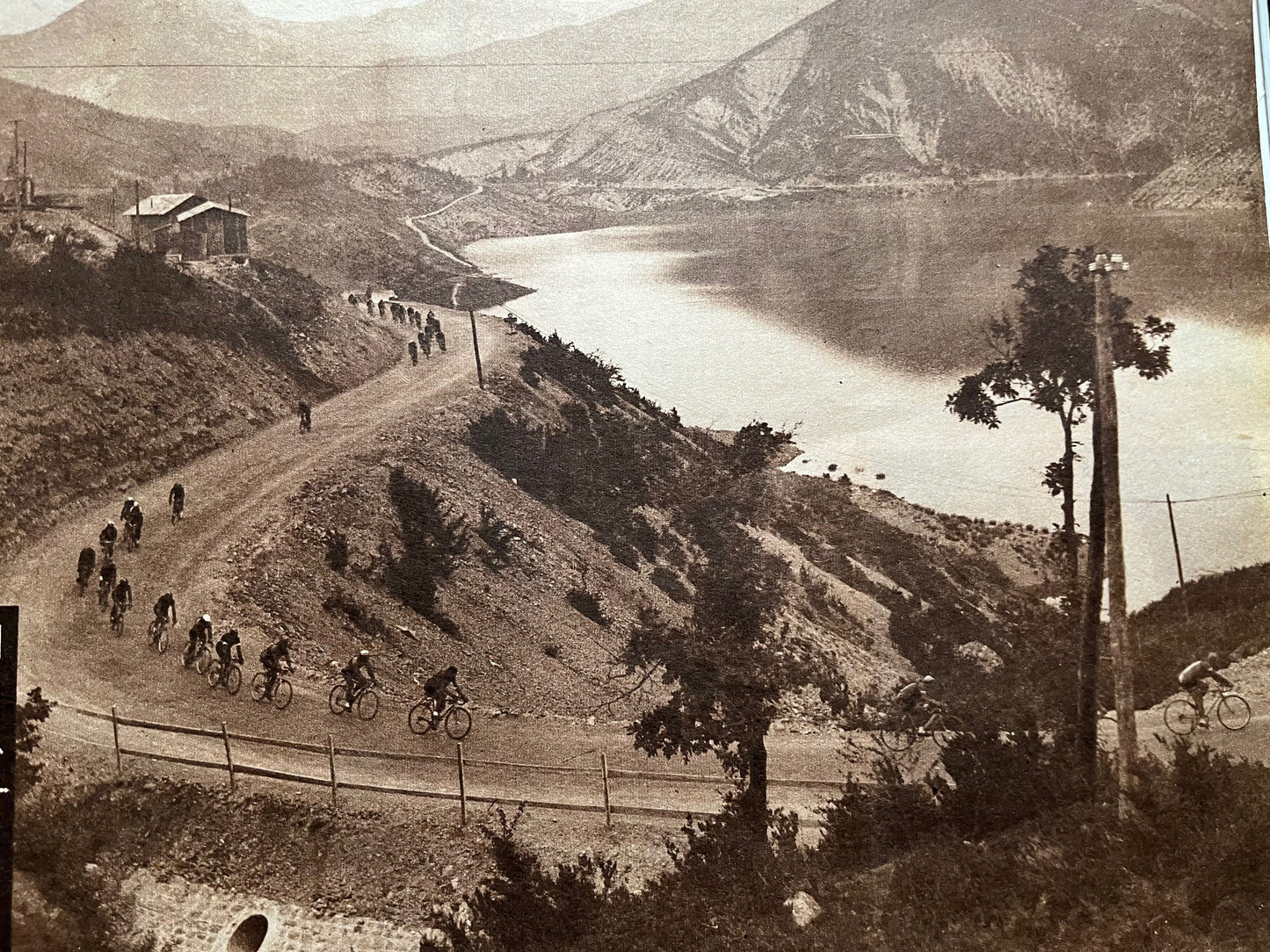 Vintage Cycling Print - Tour de France, Pyrenees, Original 1950
