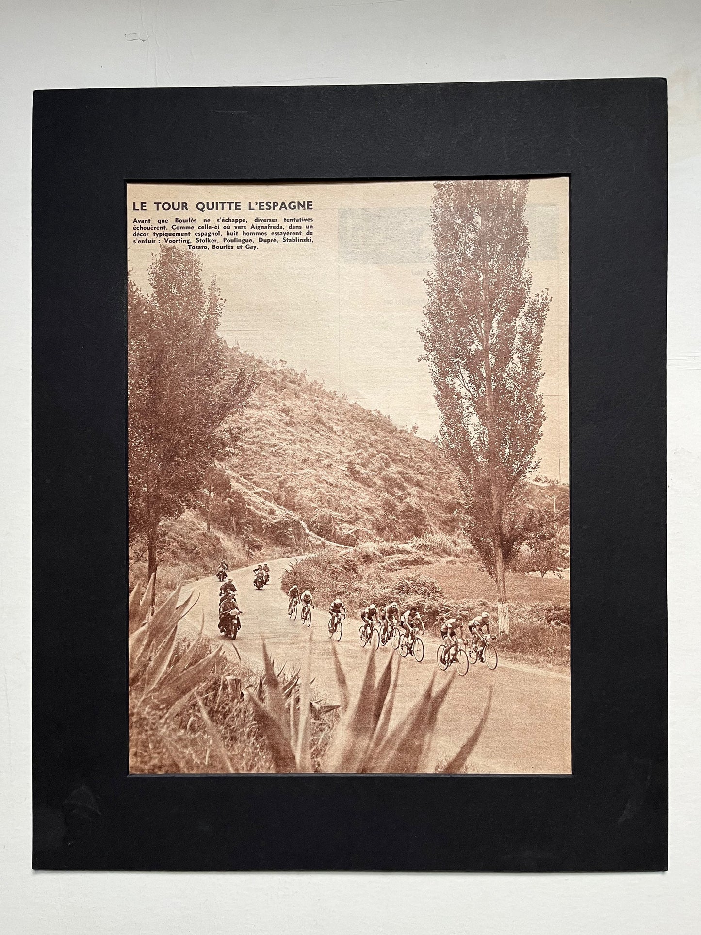 Vintage Cycling Print - Tour de France Peloton, Original 1950s