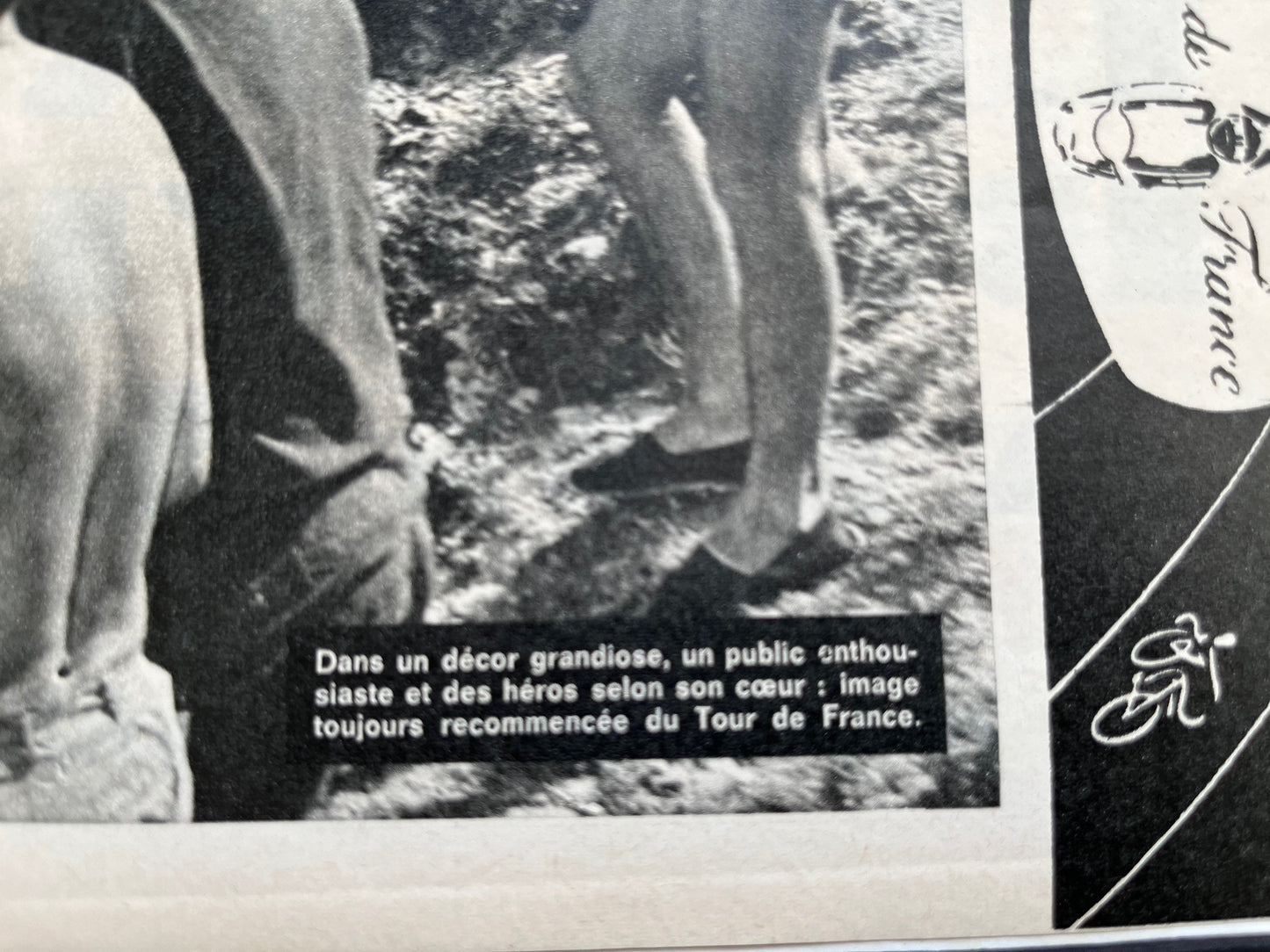 Vintage Tour de France/ Perrier original vintage cycling print 1960s