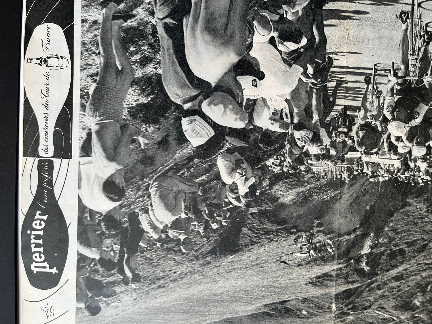 Vintage Tour de France/ Perrier original vintage cycling print 1960s