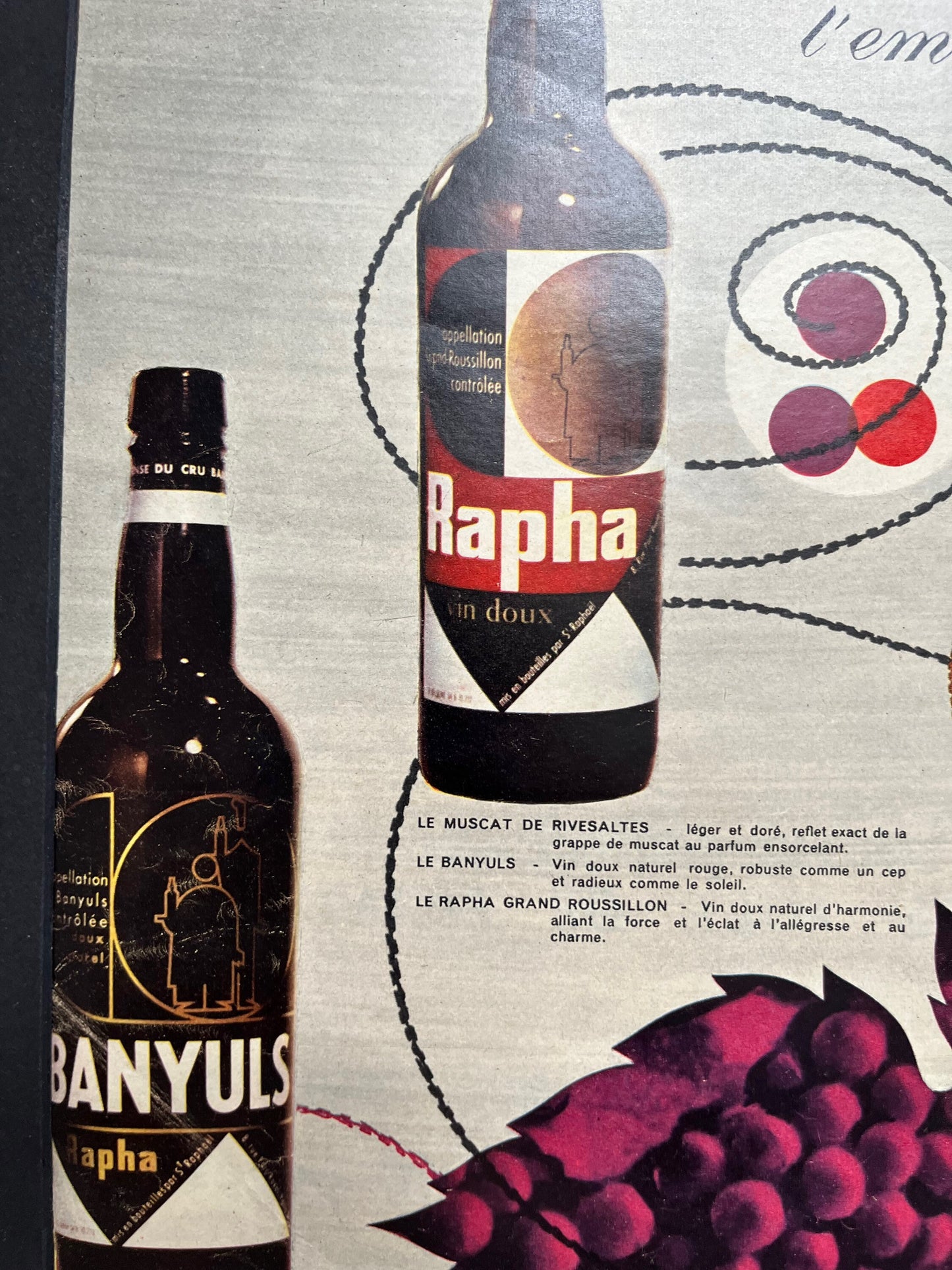 Vintage Advertising Print - Rapha/St Raphael Vermouth French,  c1964
