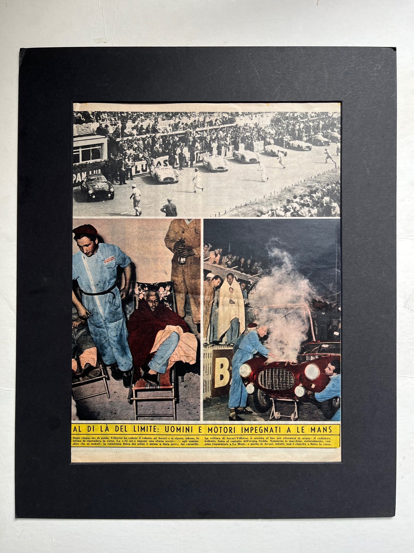 Vintage Magazine Print (Italian) - Le Mans 24 Hour, Ferrari, Original 1950