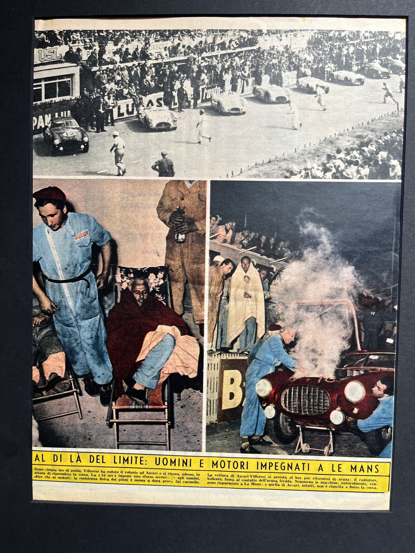 Vintage Magazine Print (Italian) - Le Mans 24 Hour, Ferrari, Original 1950