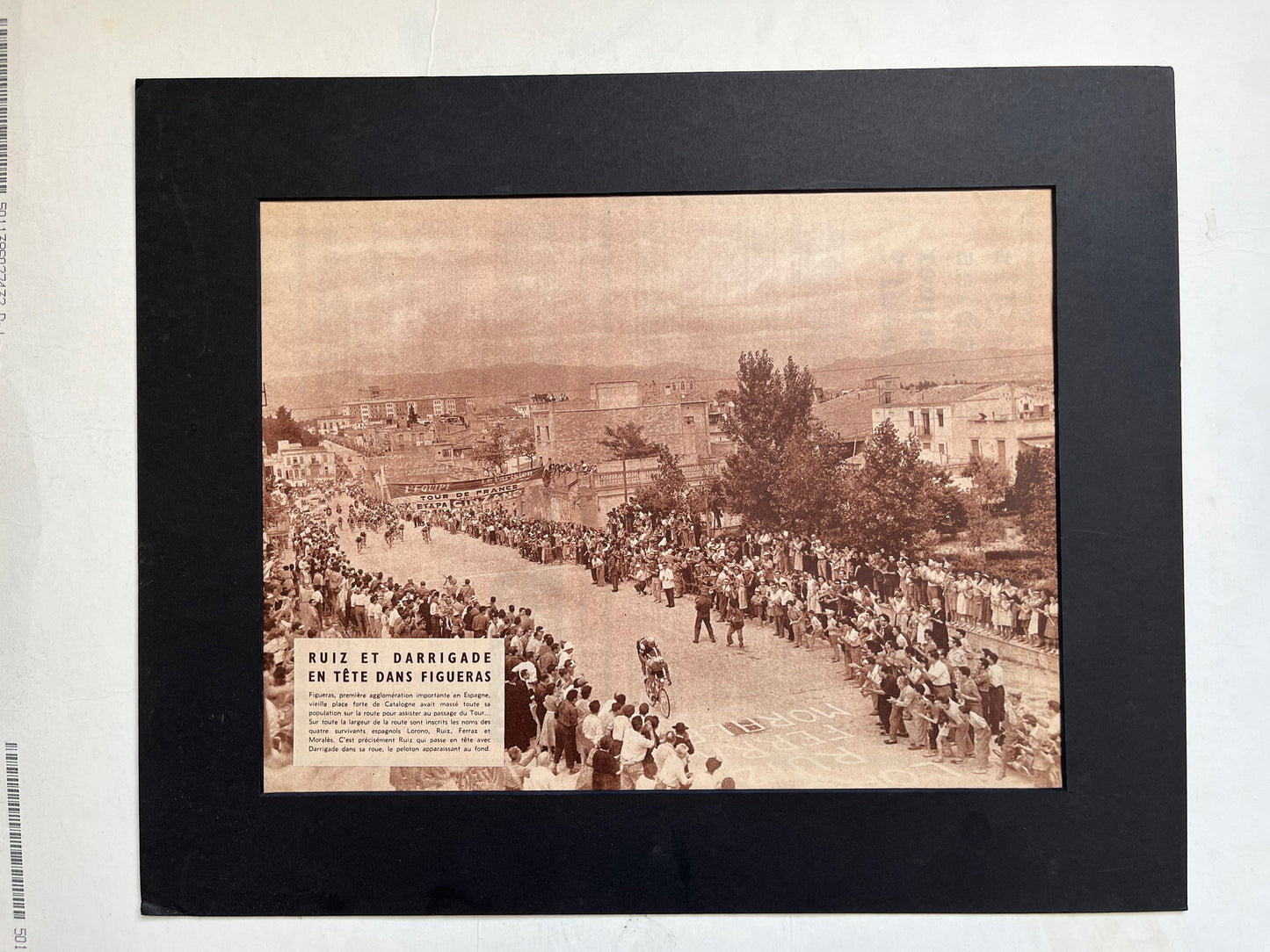 Vintage Tour de France cycling print Ruiz / Darrigade 1951