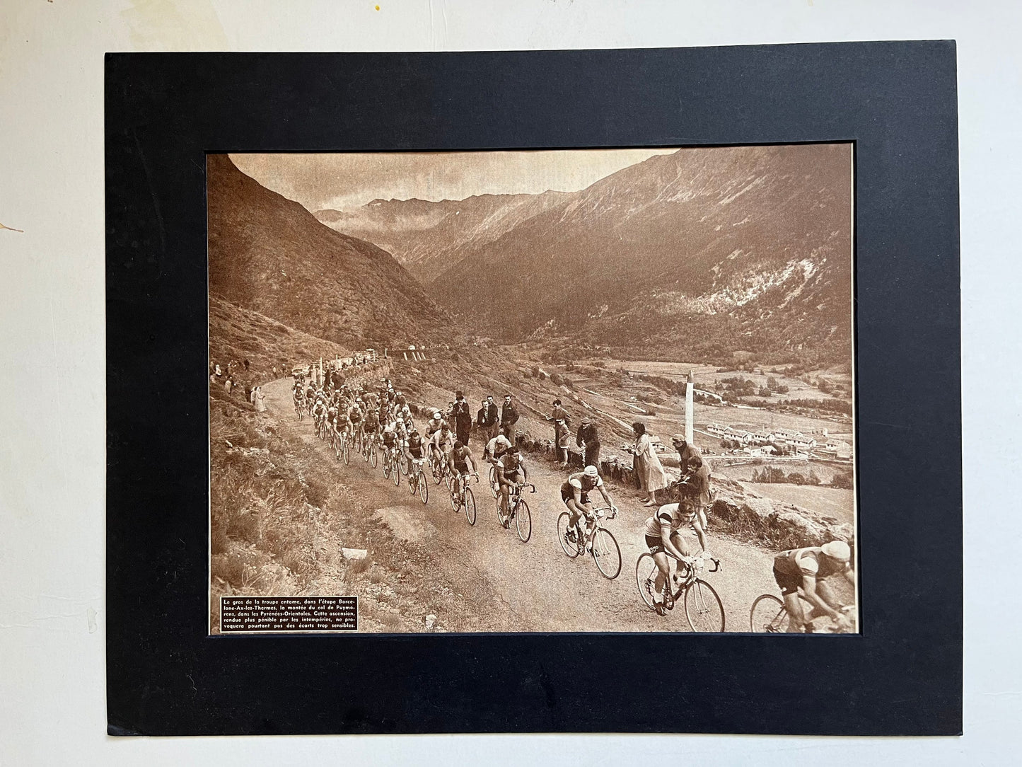 Vintage Cycling Print - Tour de France, Vol du Puymorens, Original 1950s
