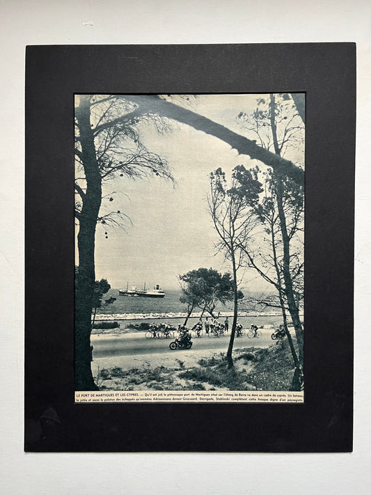 Vintage Cycling Print - Tour de France, Porte de Martigues et Cypres, Original 1960