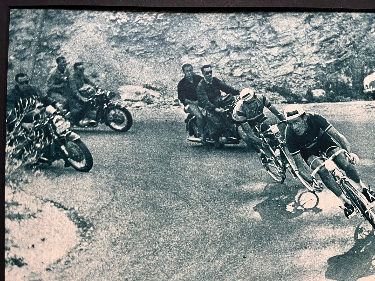 Vintage Cycling Print - Tour de France, Charly Gaul, Federico Bahamontes, Original 1958