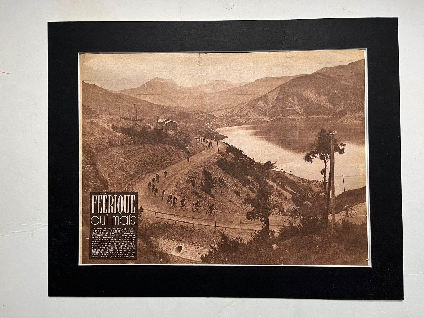 Vintage Cycling Print - Tour de France, Pyrenees, Original 1950