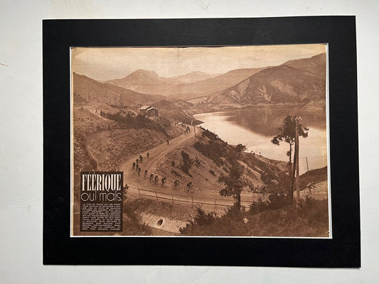 Vintage Cycling Print - Tour de France, Pyrenees, Original 1950