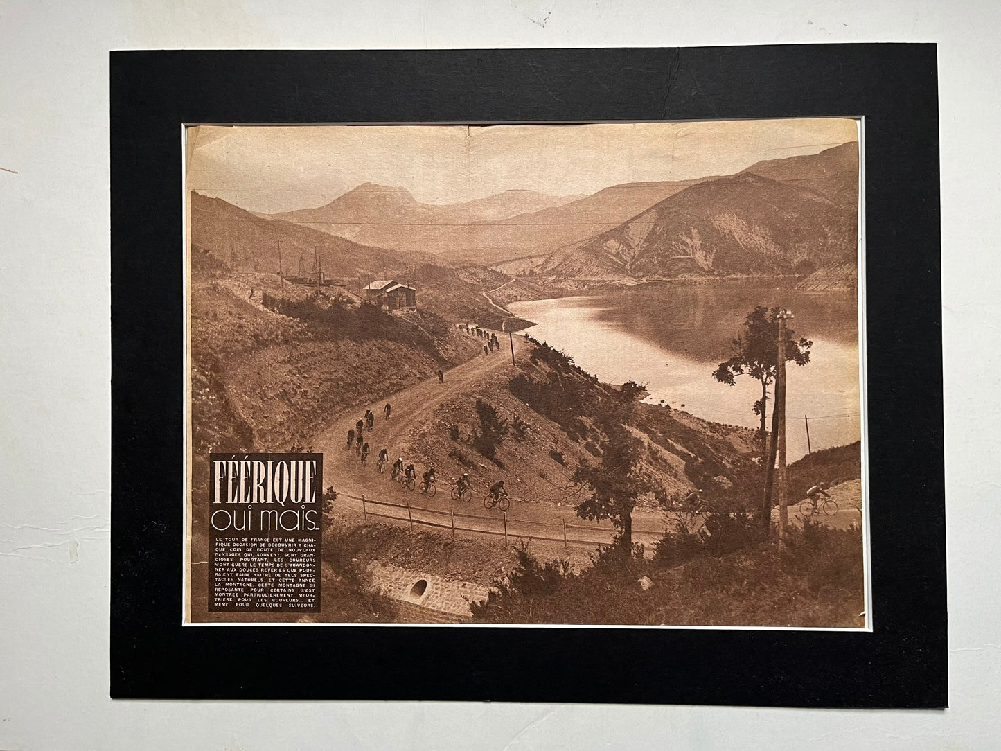 Vintage Cycling Print - Tour de France, Pyrenees, Original 1950