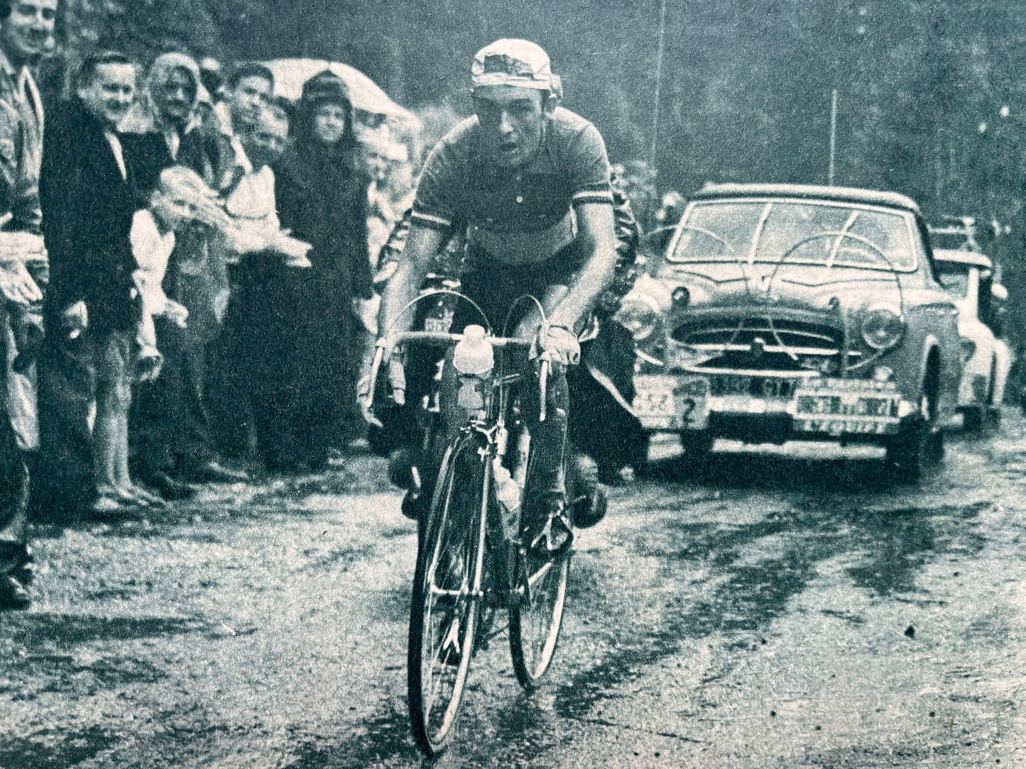 Vintage Cycling Print - Tour de France, Charly Gaul, Original 1958