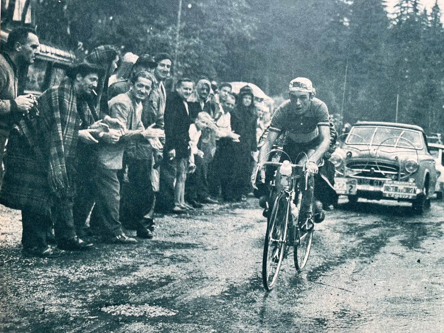Vintage Cycling Print - Tour de France, Charly Gaul, Original 1958