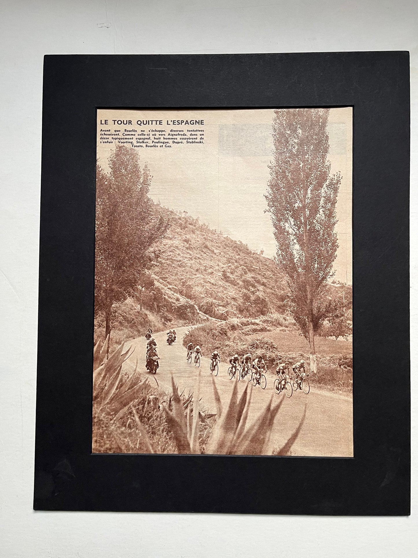 Vintage Cycling Print - Tour de France Peloton, Original 1950s