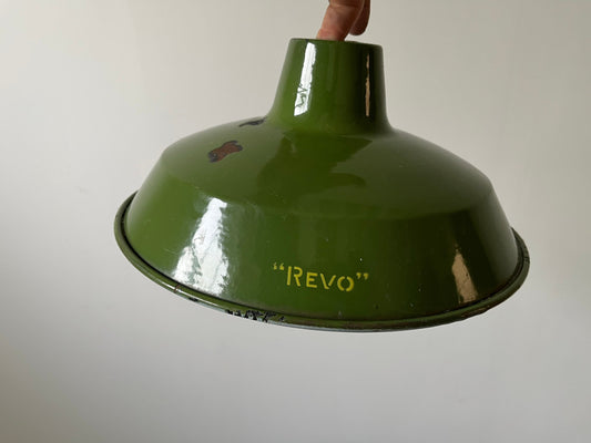Vintage Industrial Lamp Shades - REVO 1930s/40s Dark Green, 1960s