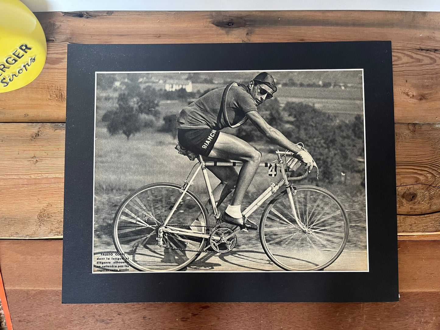 Vintage Fausto Coppi Bianchi print 1950