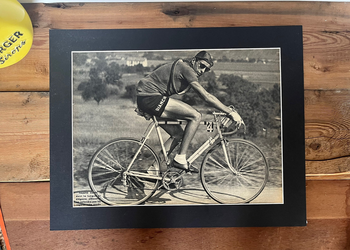 Vintage Fausto Coppi Bianchi print 1950