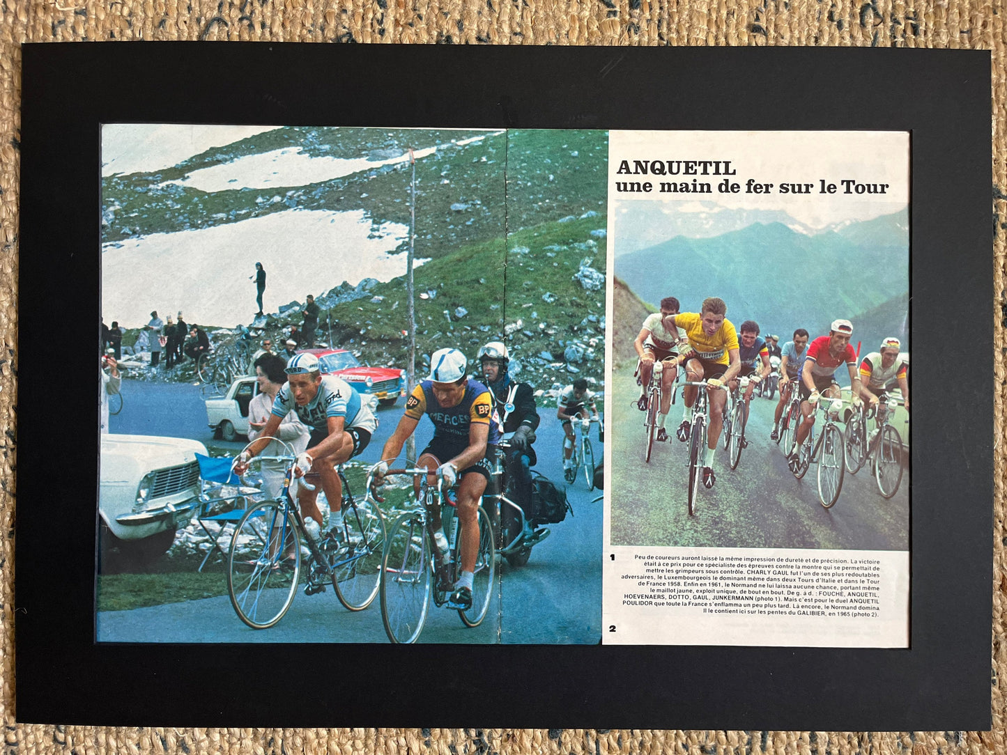 Vintage Cycling Print - Tour de France, Jacques Anquetil, Original 1966