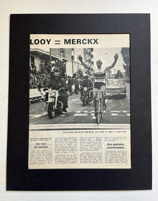 Vintage Cycling Print - Giro d’Italia, Eddy Merckx, Original 1968