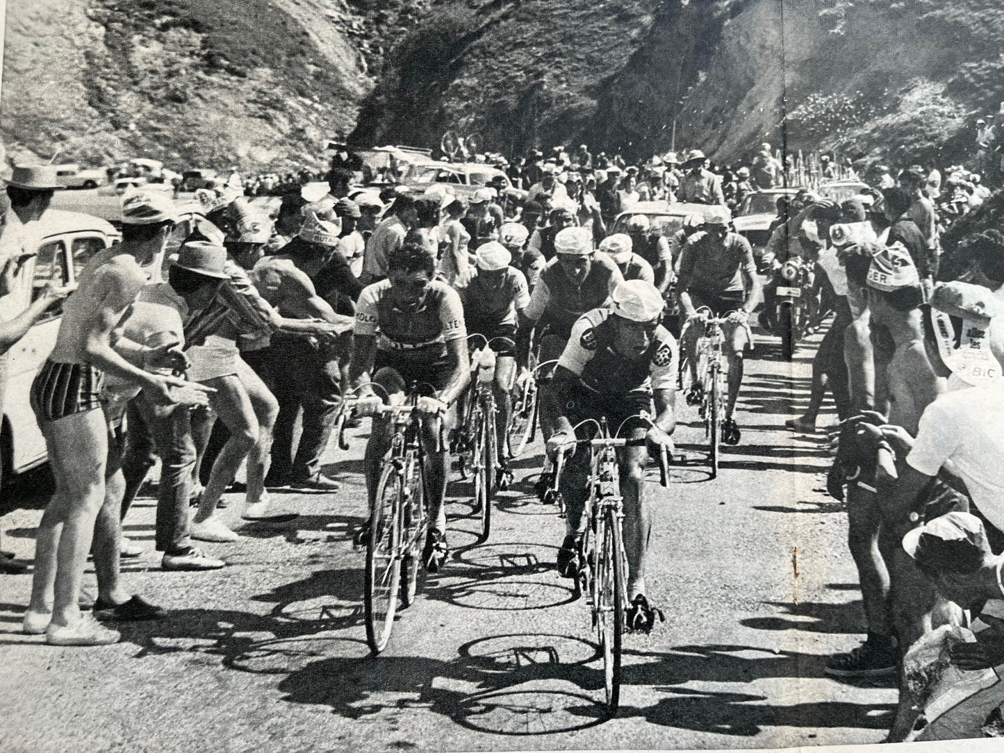 Vintage Tour de France/ Perrier original vintage cycling print 1960s