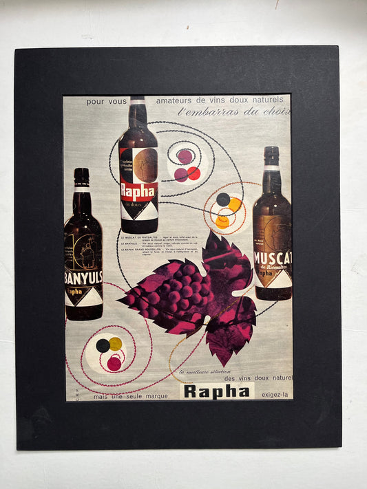 Vintage Advertising Print - Rapha/St Raphael Vermouth French,  c1964
