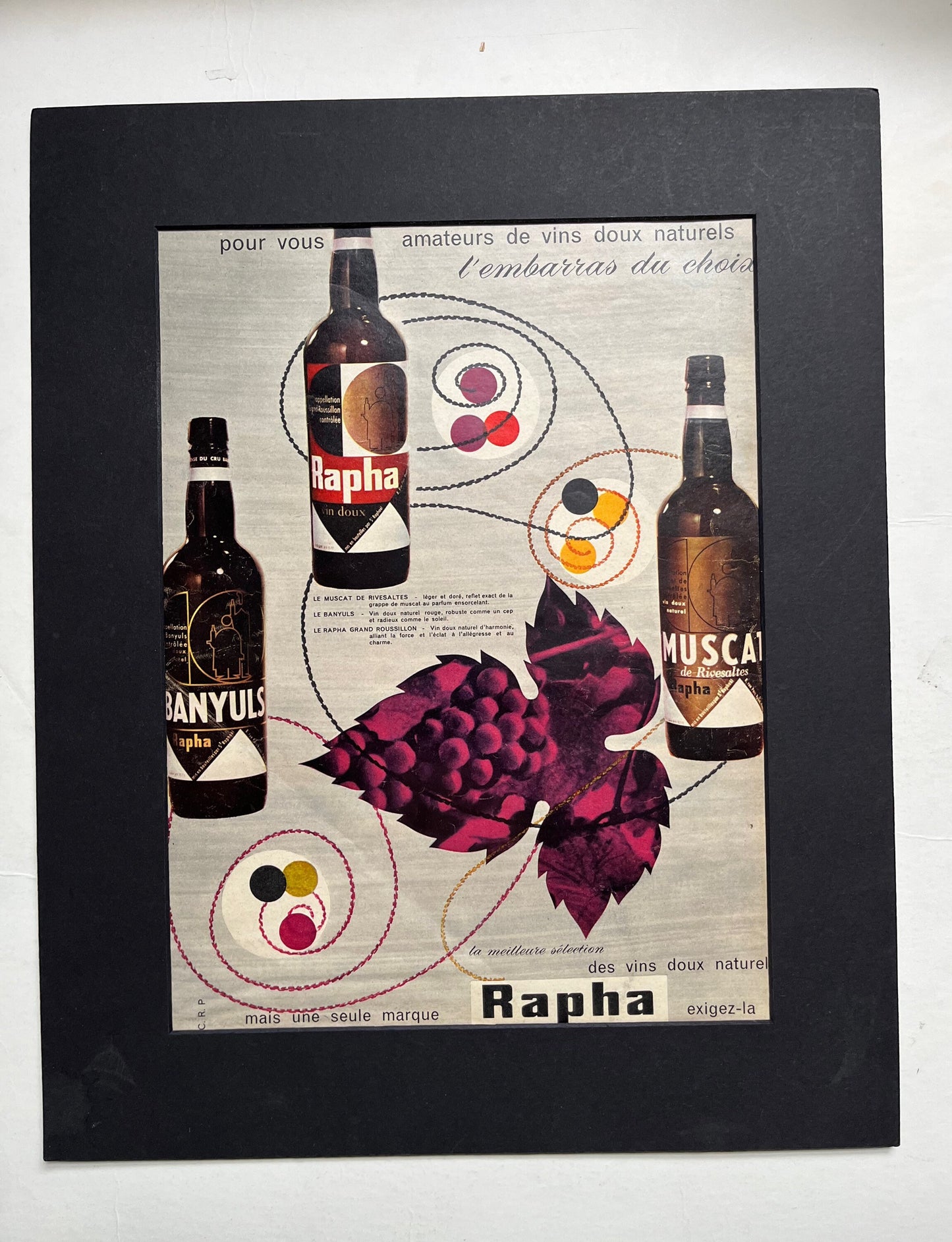 Vintage Advertising Print - Rapha/St Raphael Vermouth French,  c1964
