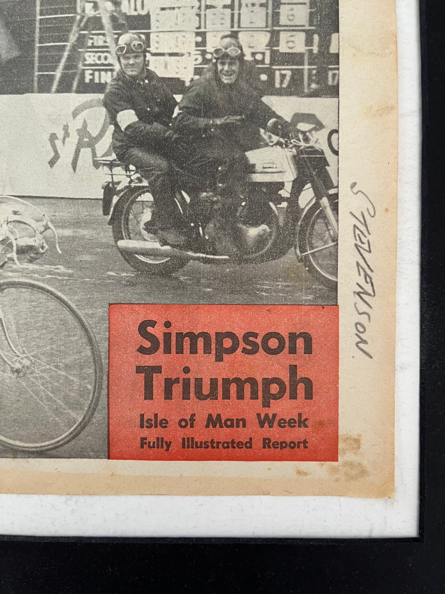 Vintage Cycling Print - Tom Simpson/Peugeot, Isle of Man Victory, Original 1963